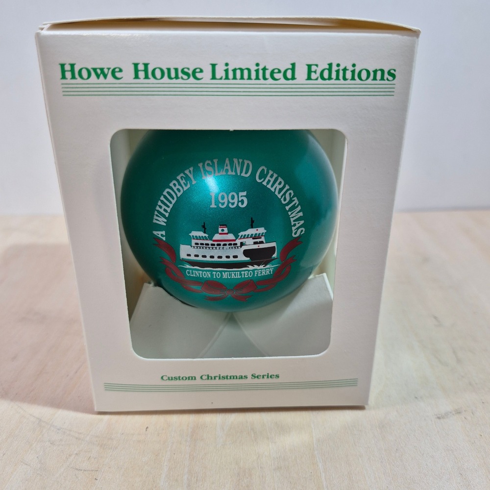 Howe House 1995 Whidbey Island Christmas‎ Ornament Clinton Mukilteo Ferry Teal